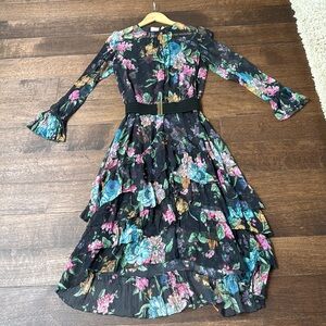 Zimmerman midi dress with slip and belt midnight blue floral size 1